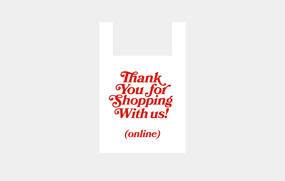 A shopping bag that says thank you for shopping with us.
