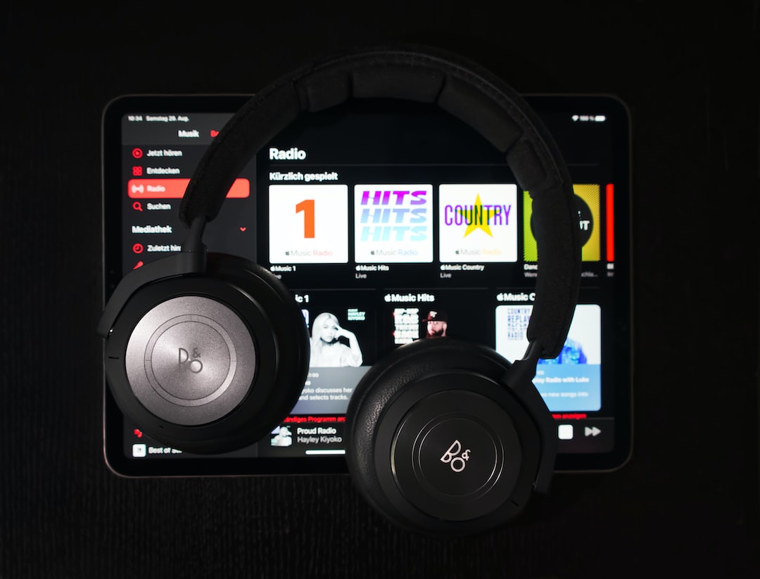 A pair of headphones on an ipad.